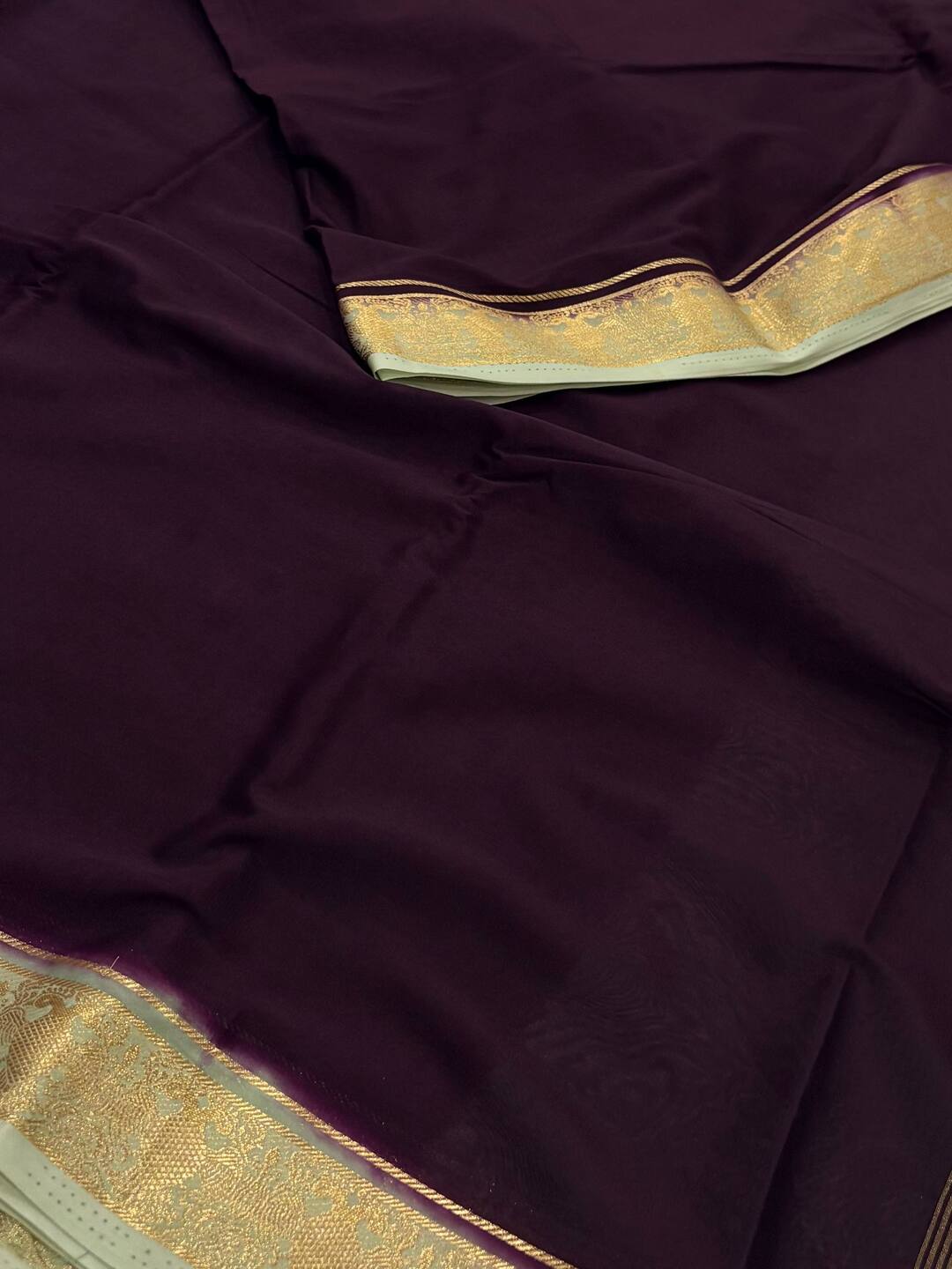 Royal Purple With Mint Green Chiffon Saree