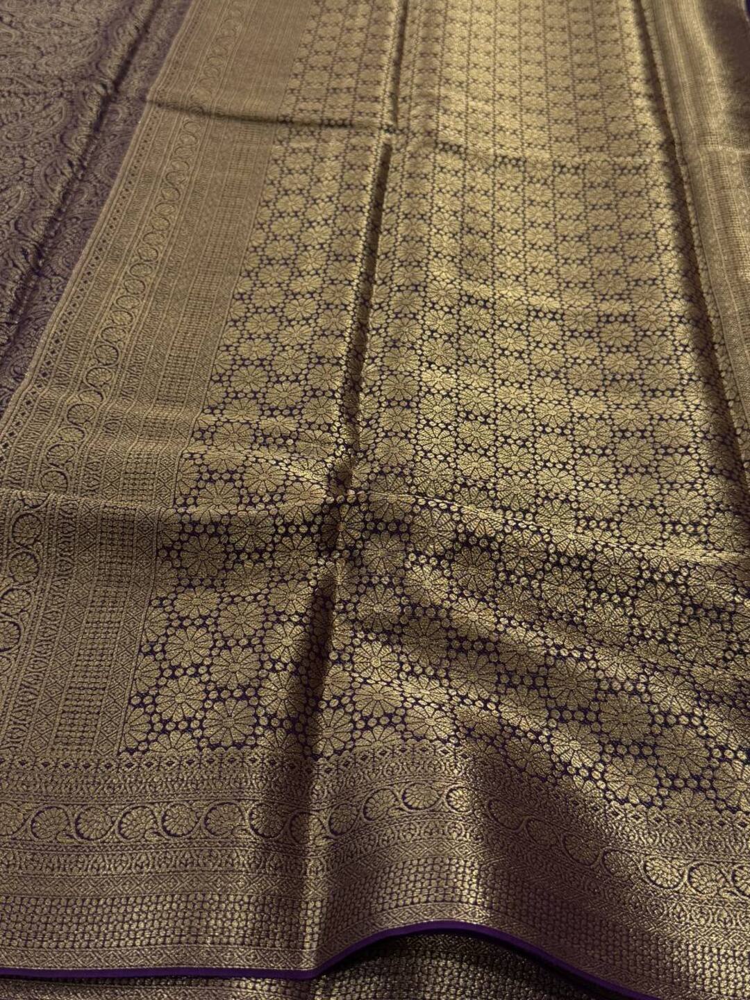 Royal Purple Full Zari Chiffon Saree