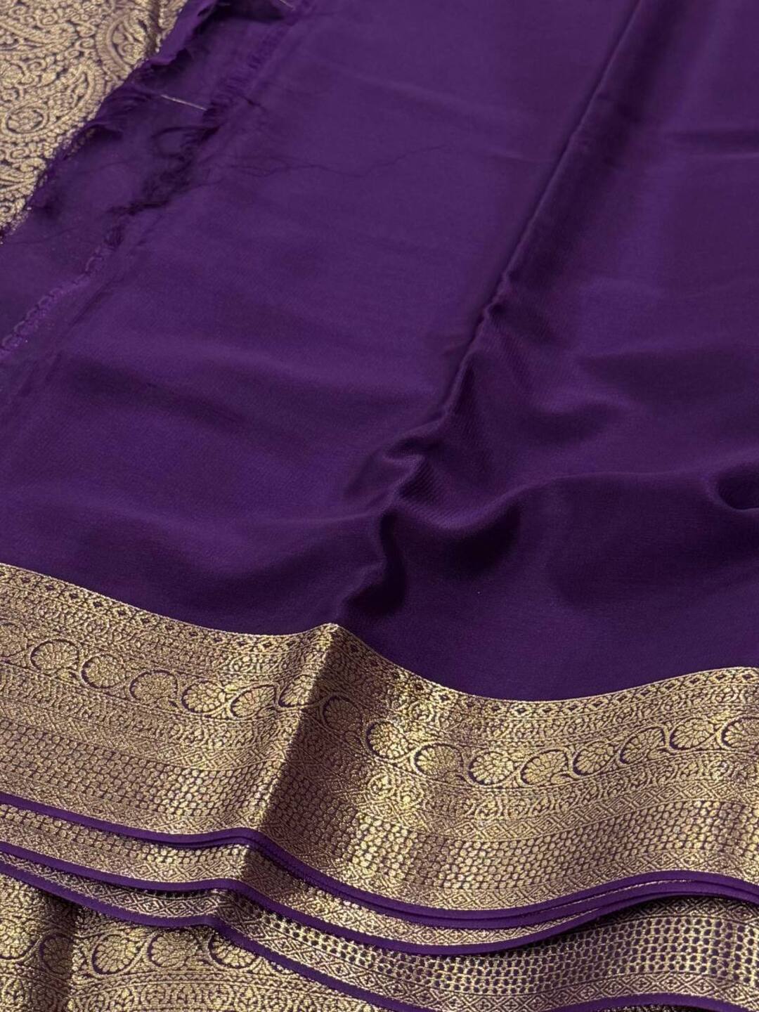 Royal Purple Full Zari Chiffon Saree