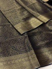 Black Full Zari Chiffon Saree