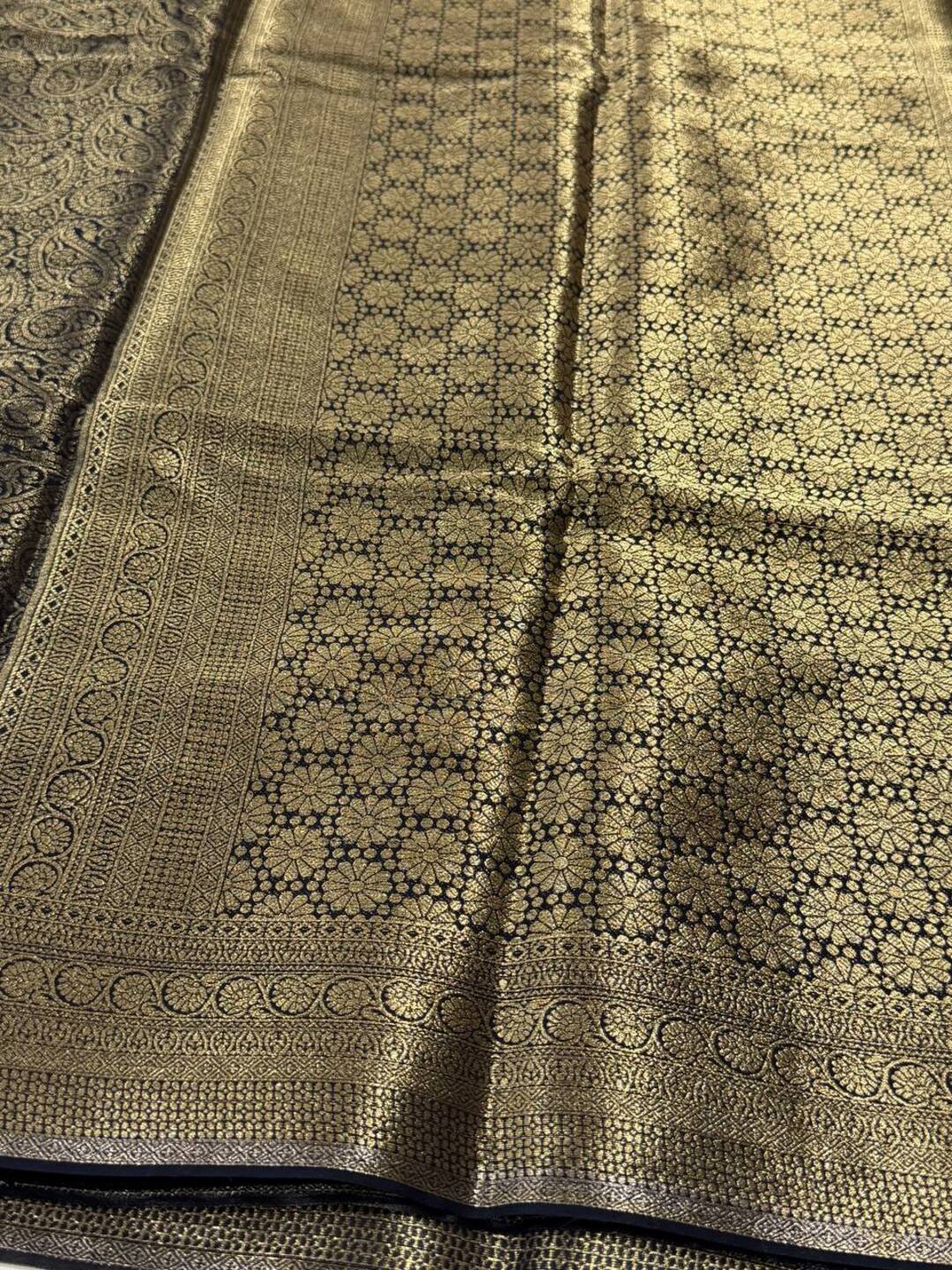 Black Full Zari Chiffon Saree