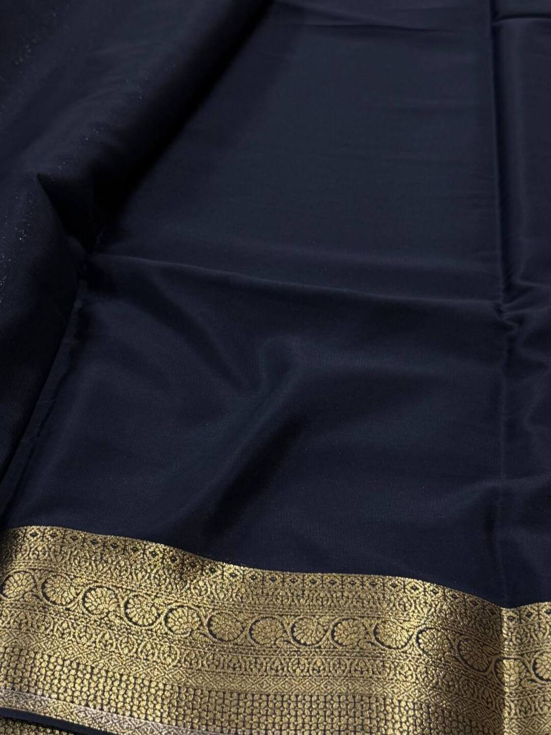 Black Full Zari Chiffon Saree