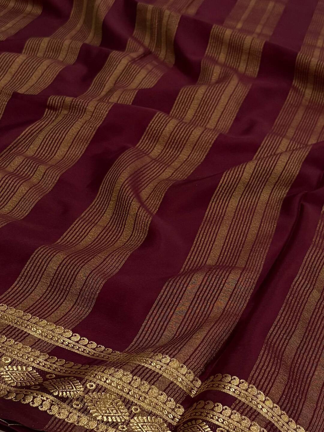 Orange Semi Mysore Silk Saree