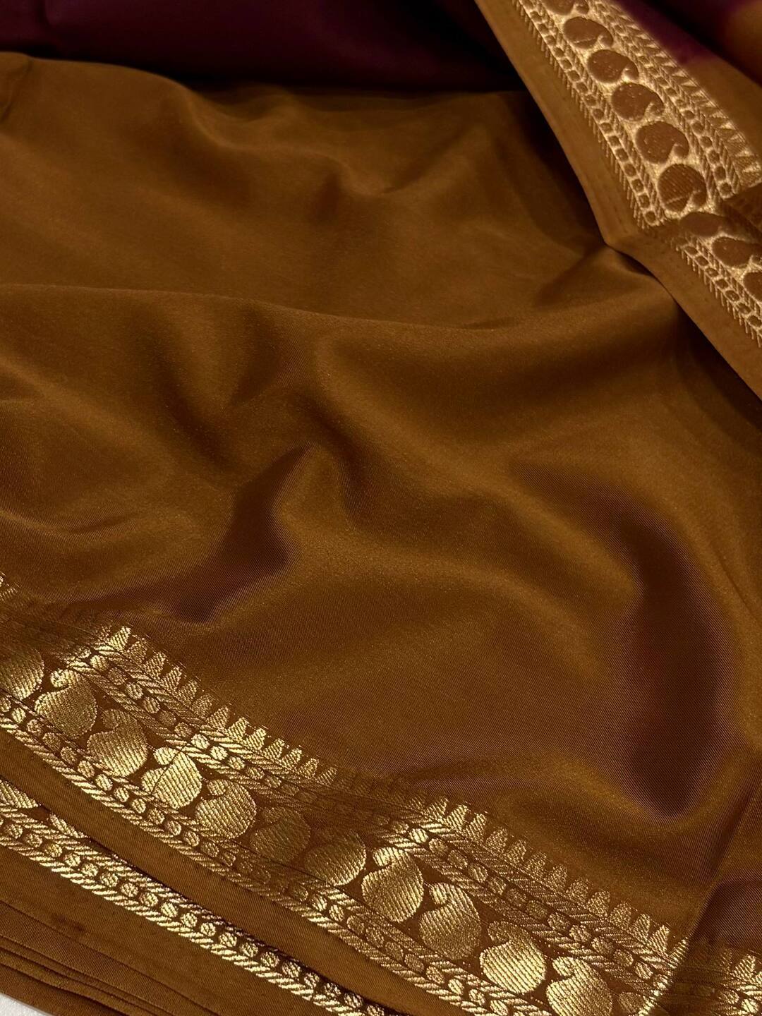 Maroon Semi Mysore Silk Saree