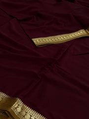 Maroon Semi Mysore Silk Saree