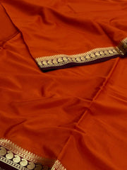 Orange Semi Mysore Silk Saree