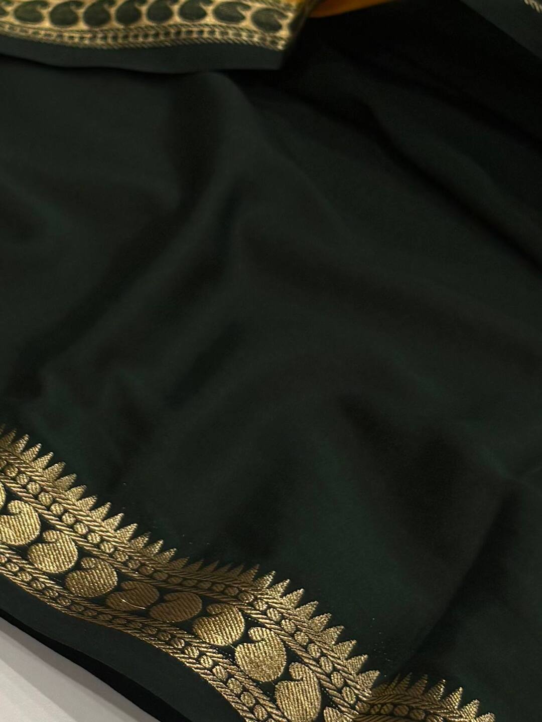 Mustard Yellow Semi Mysore Silk Saree