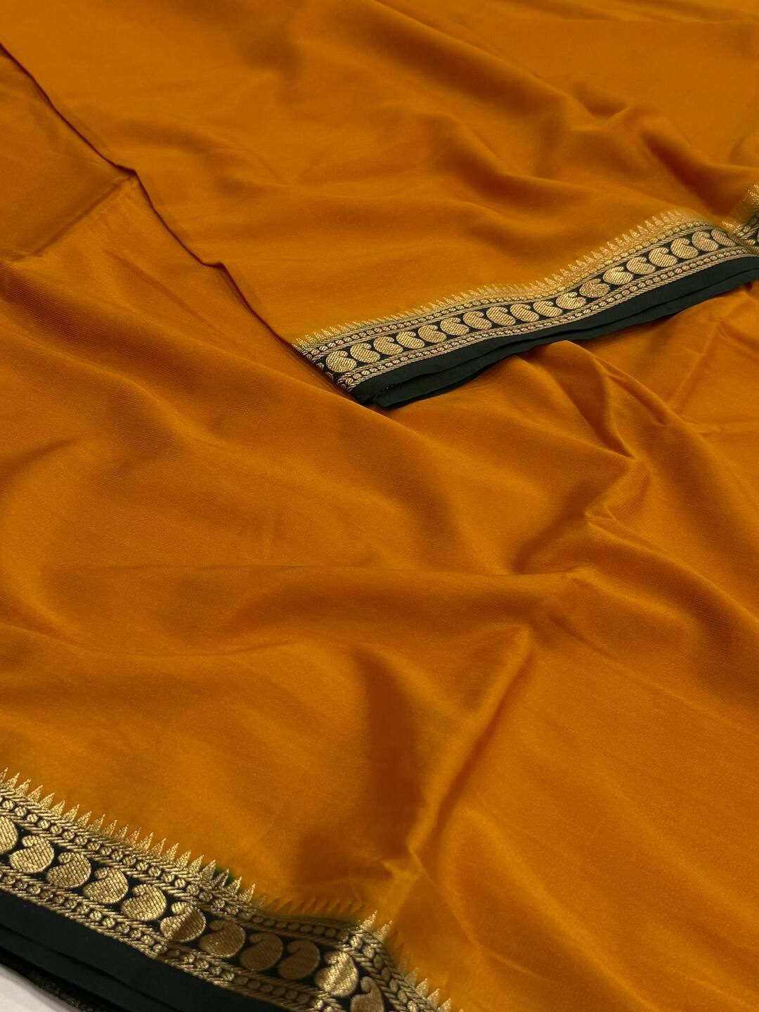 Mustard Yellow Semi Mysore Silk Saree