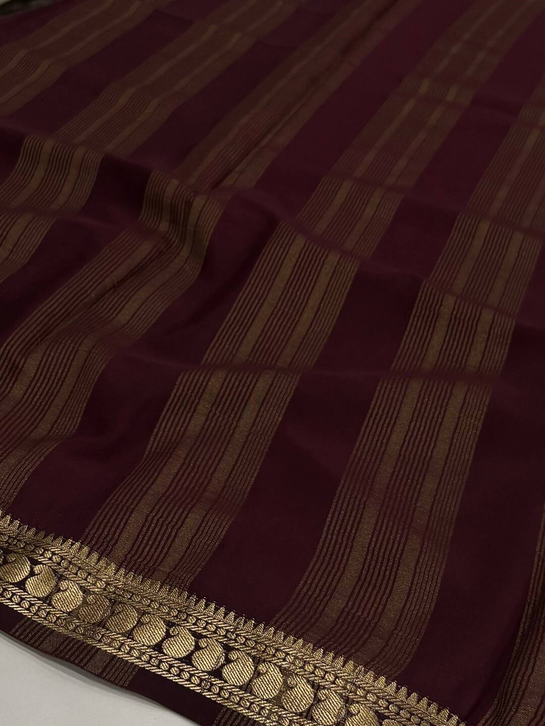Light Brown Semi Mysore Silk Saree