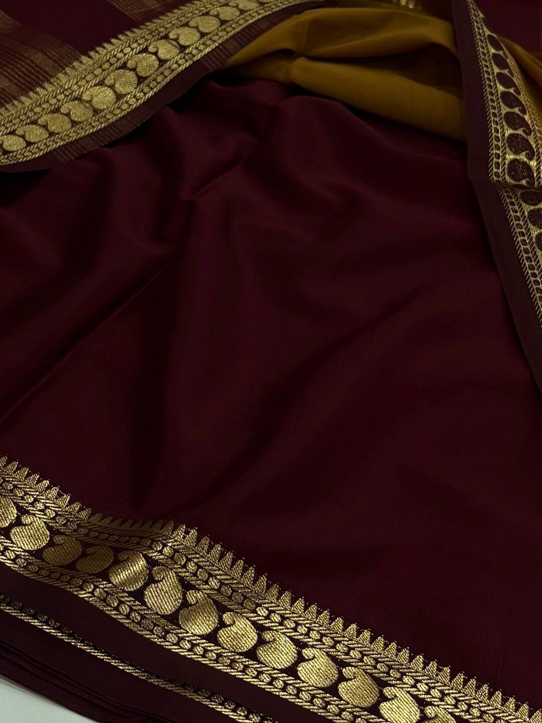 Light Brown Semi Mysore Silk Saree