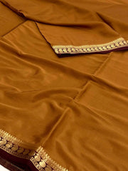 Light Brown Semi Mysore Silk Saree
