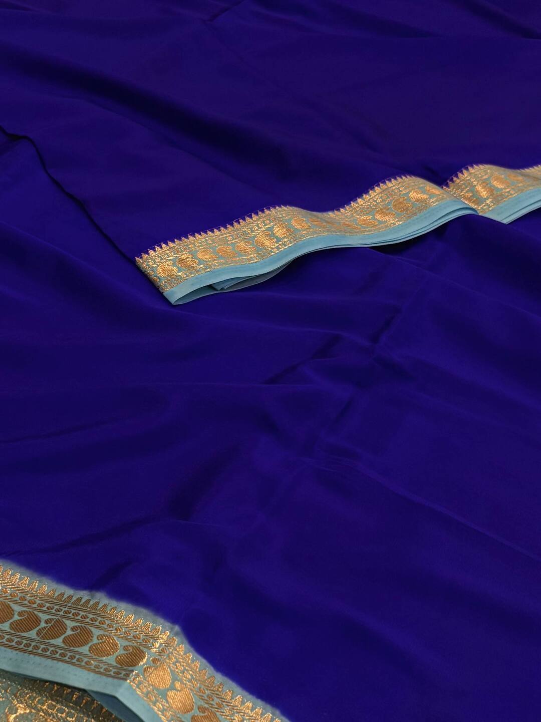 Royal Blue Semi Mysore Silk Saree