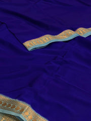 Royal Blue Semi Mysore Silk Saree
