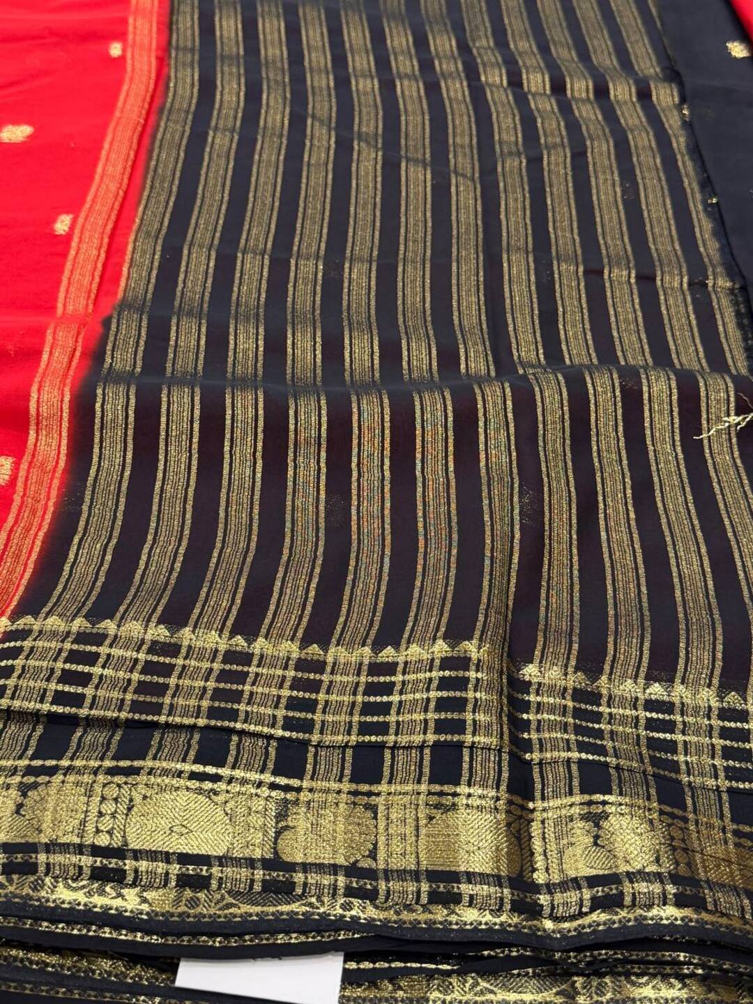 Chili Red Semi Mysore Chiffon Saree