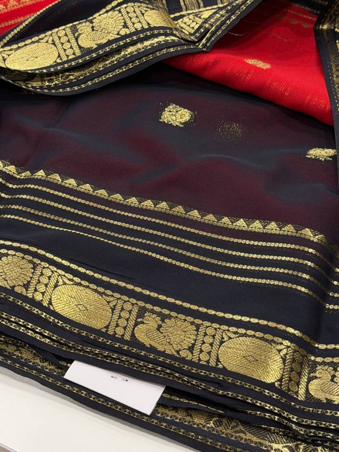 Chili Red Semi Mysore Chiffon Saree