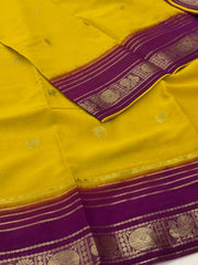 Yellow Semi Mysore Chiffon Saree