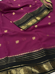 Plum Purple Semi Mysore Chiffon Saree