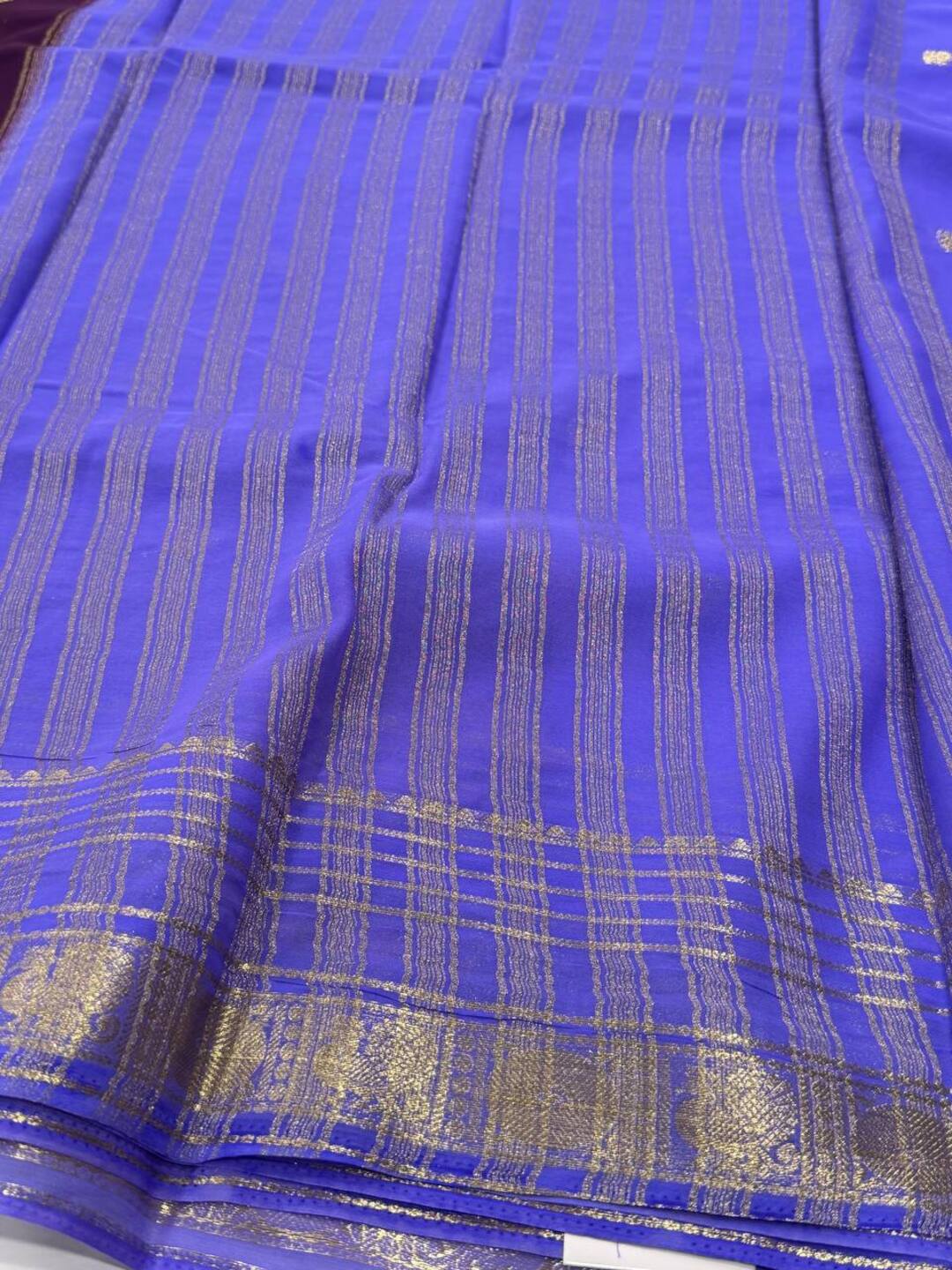 Royal Purple Semi Mysore Chiffon Saree