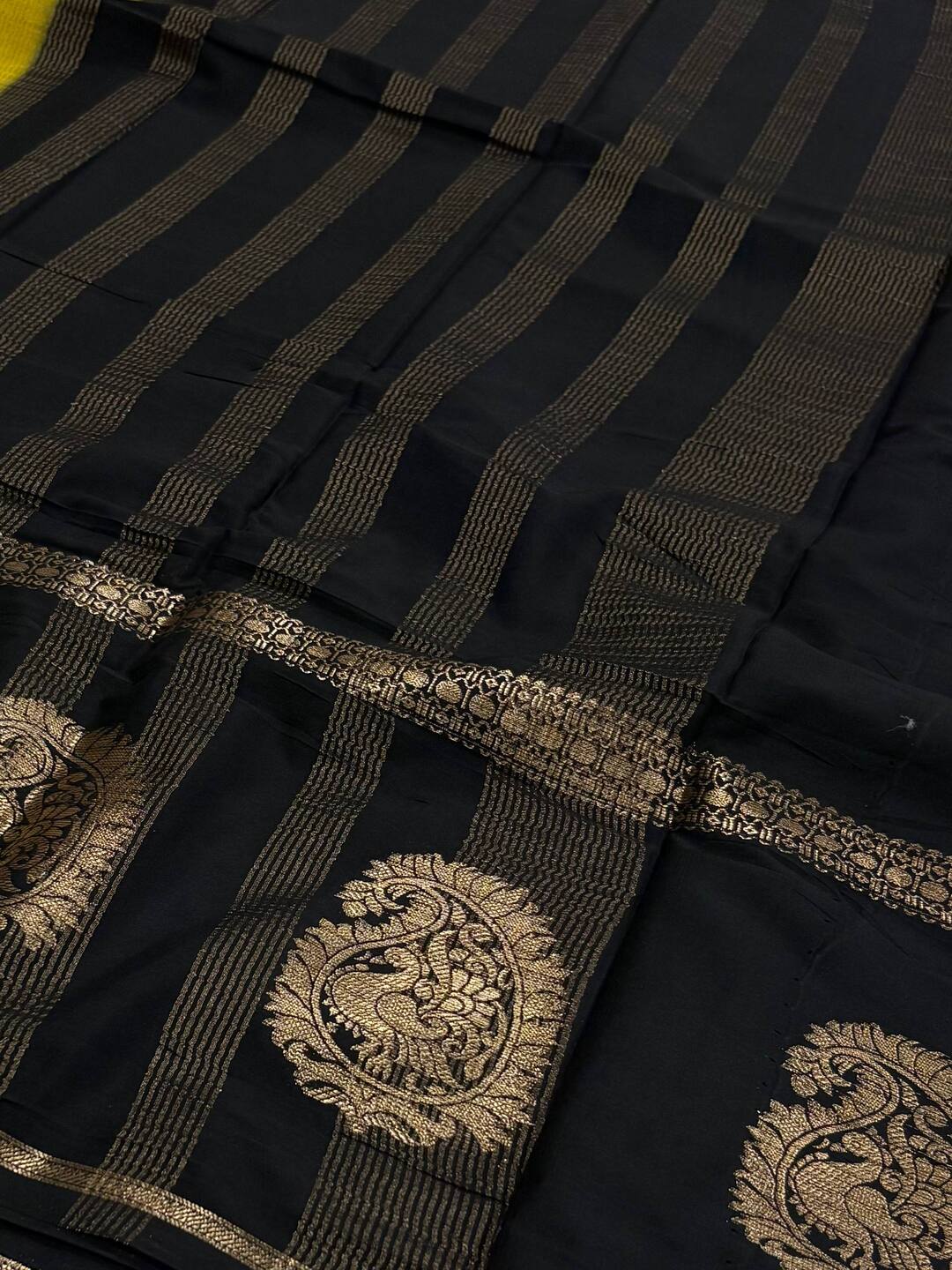 Yellow Semi Mysore Chiffon Saree