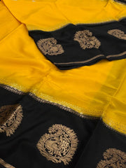 Yellow Semi Mysore Chiffon Saree