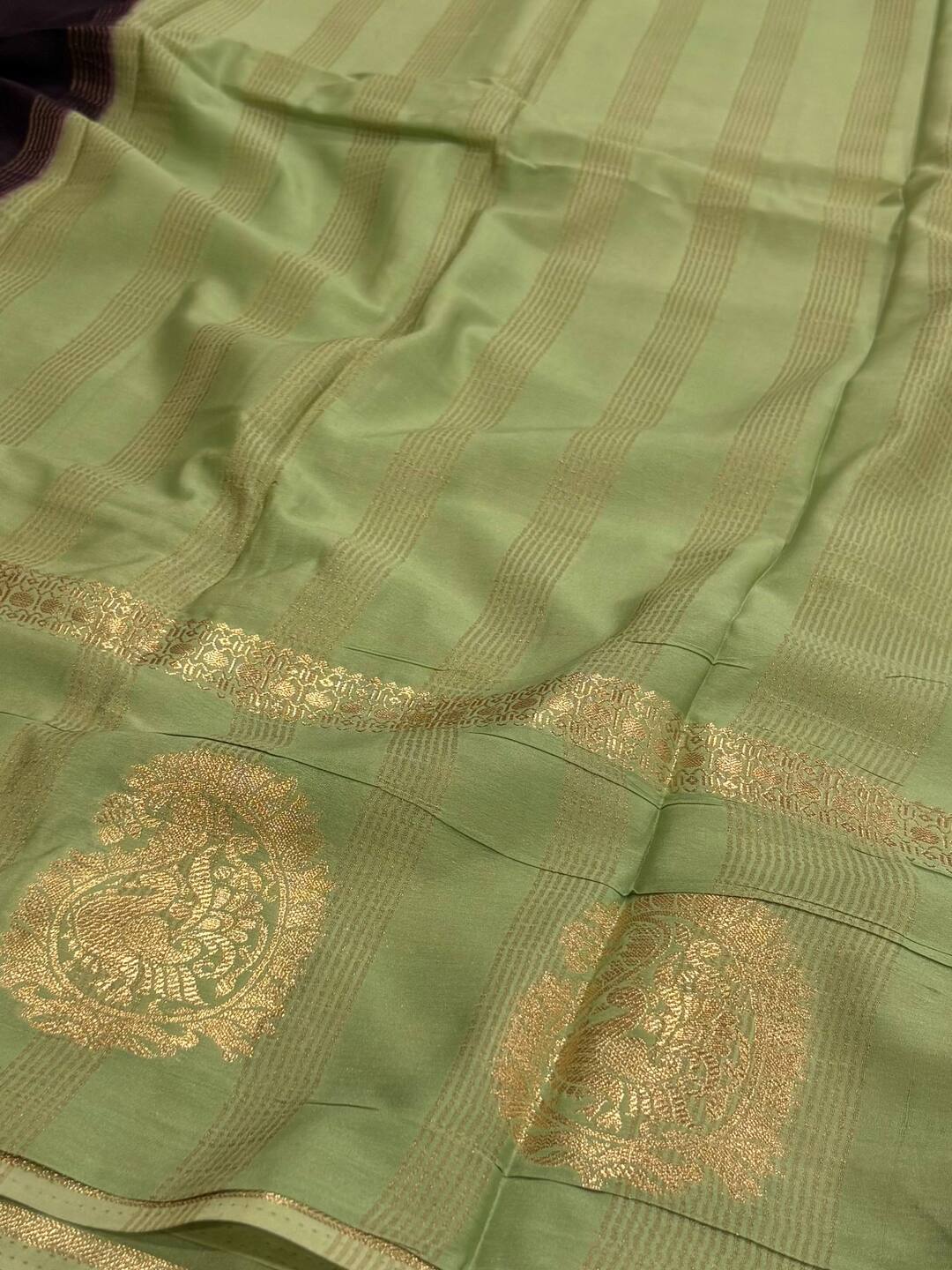Deep Purple Semi Mysore Chiffon Saree