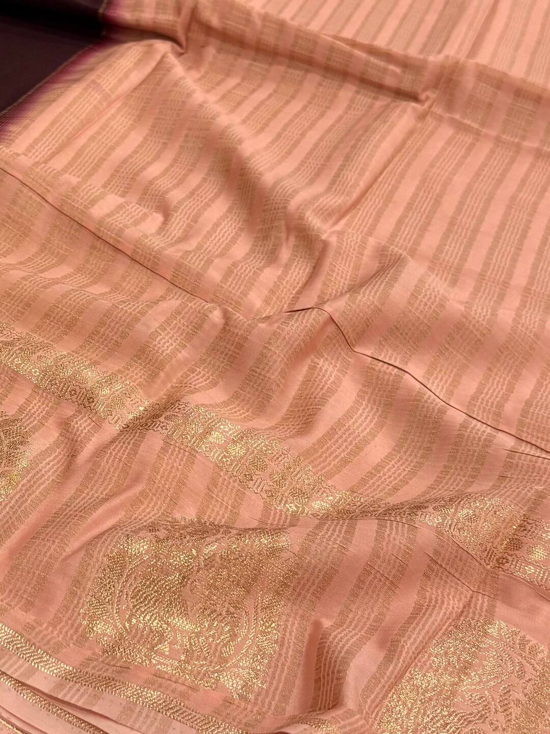 Wine Purple Semi Mysore Chiffon Saree