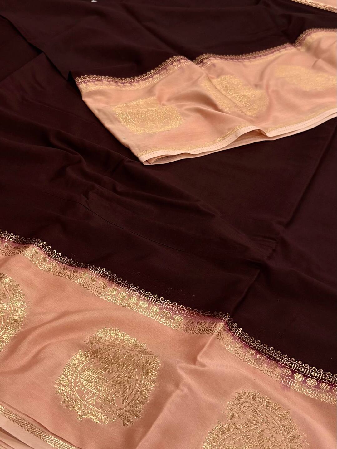 Wine Purple Semi Mysore Chiffon Saree