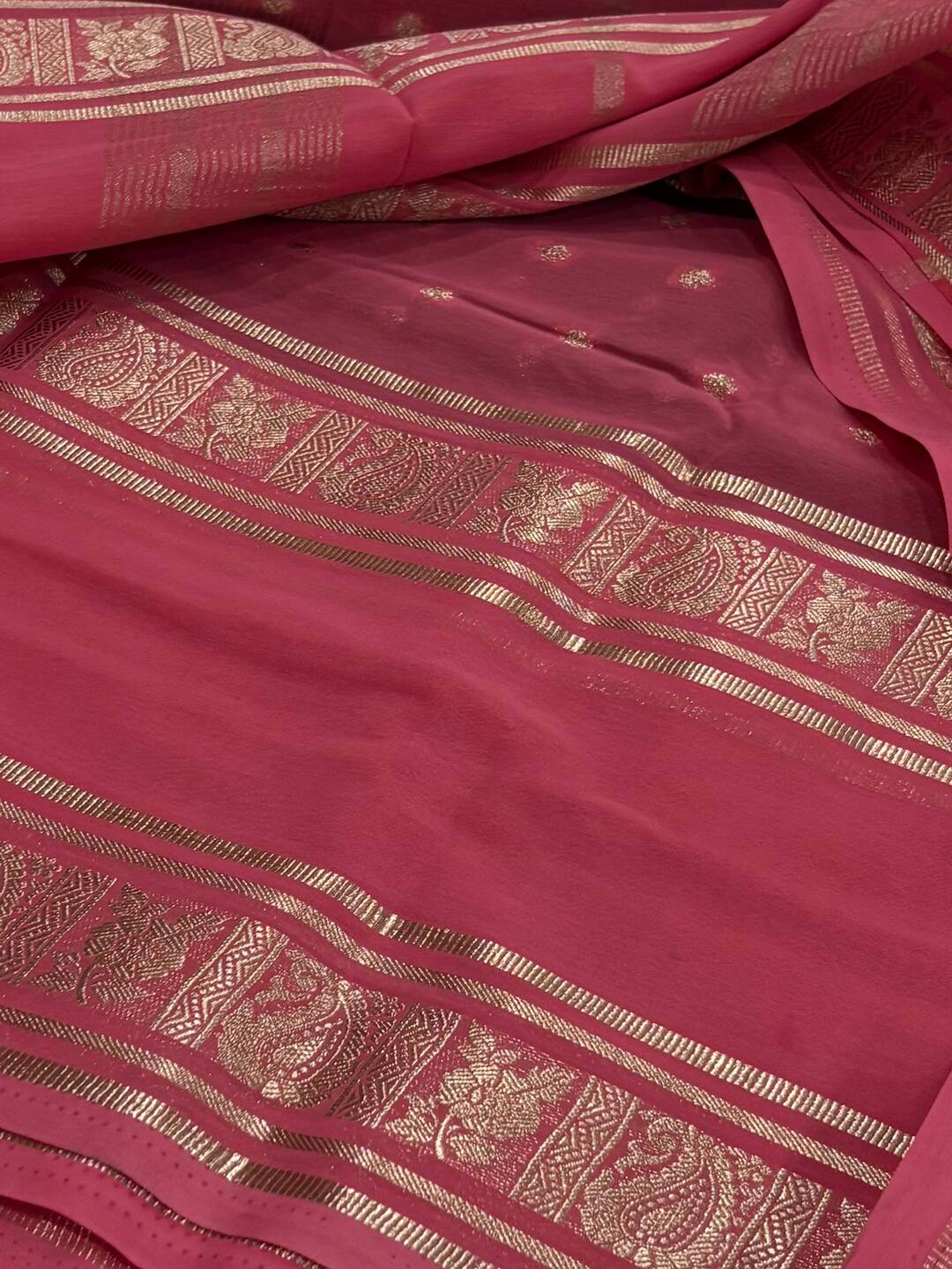 Wine Purple Semi Mysore Chiffon Saree