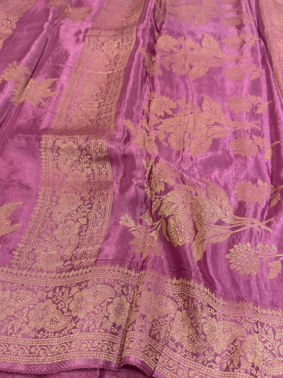 Dusty Pink Chiffon Silk Saree