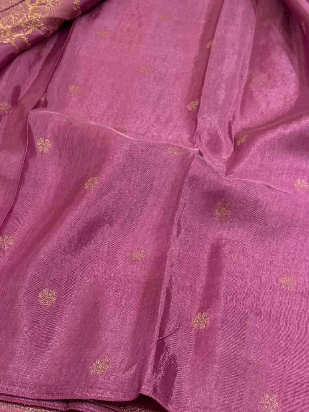 Dusty Pink Chiffon Silk Saree