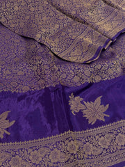 Royal Blue Chiffon Silk Saree