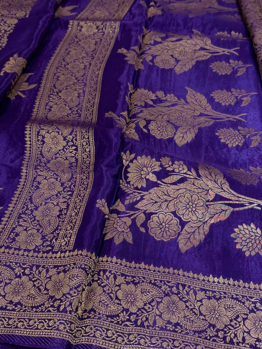 Royal Blue Chiffon Silk Saree