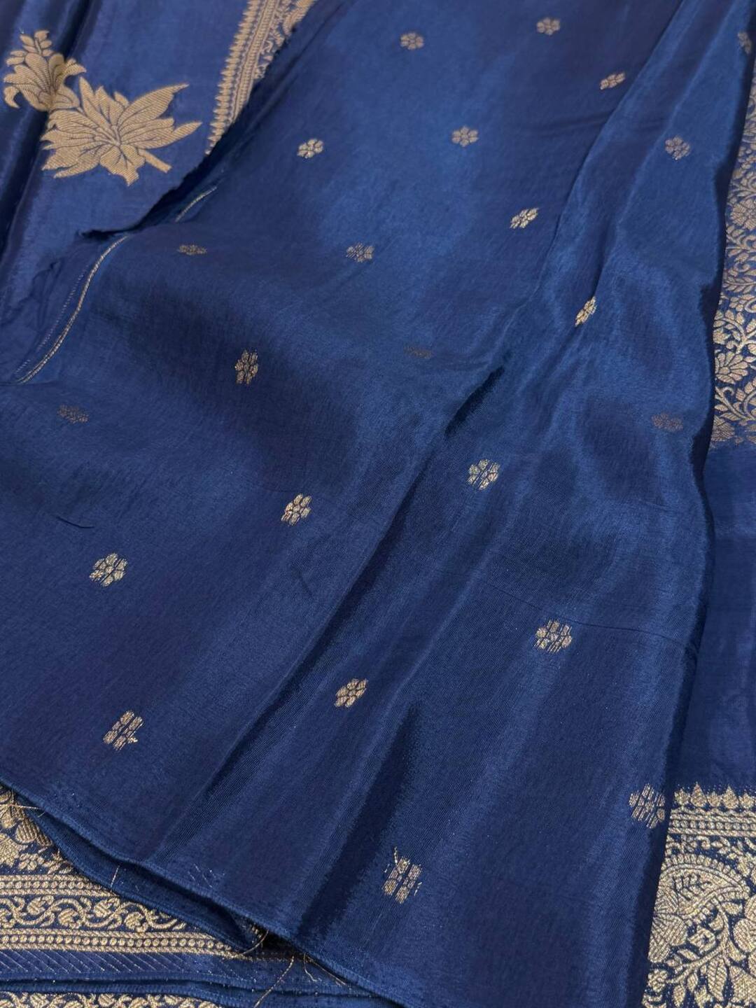 Navy Blue Chiffon Silk Saree