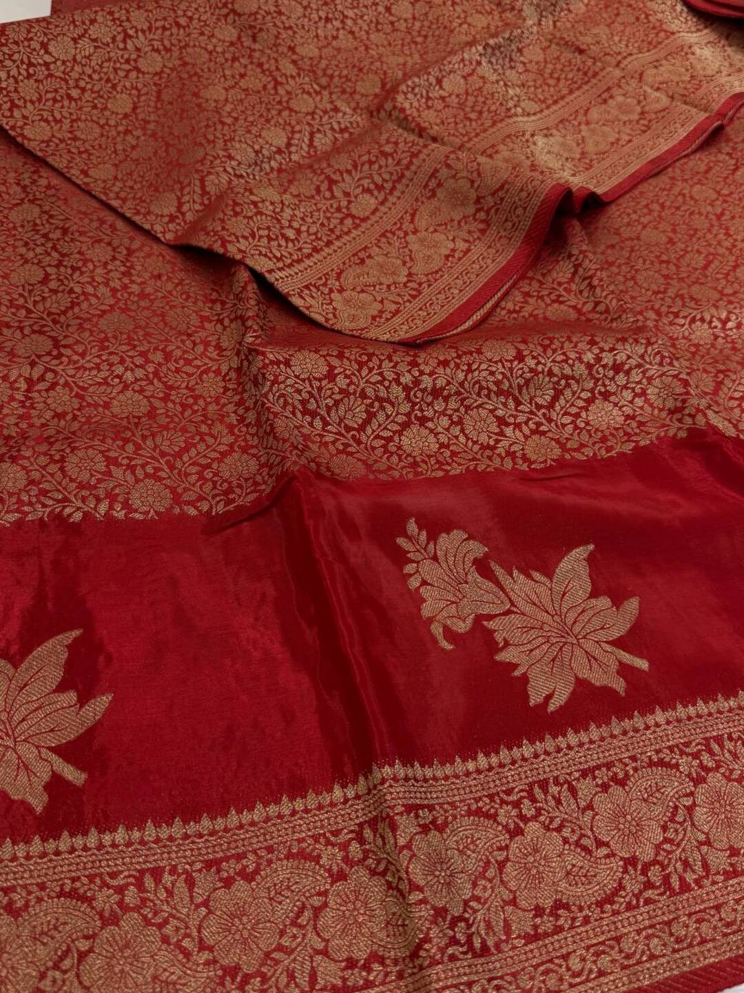 Red Chiffon Silk Saree