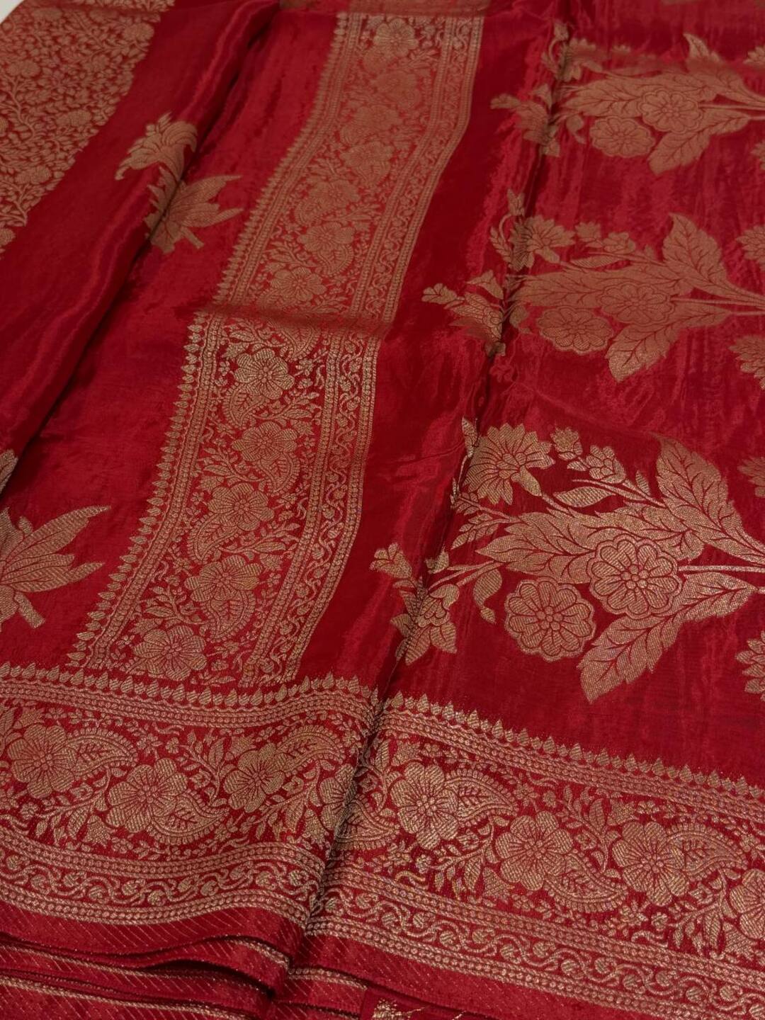 Red Chiffon Silk Saree