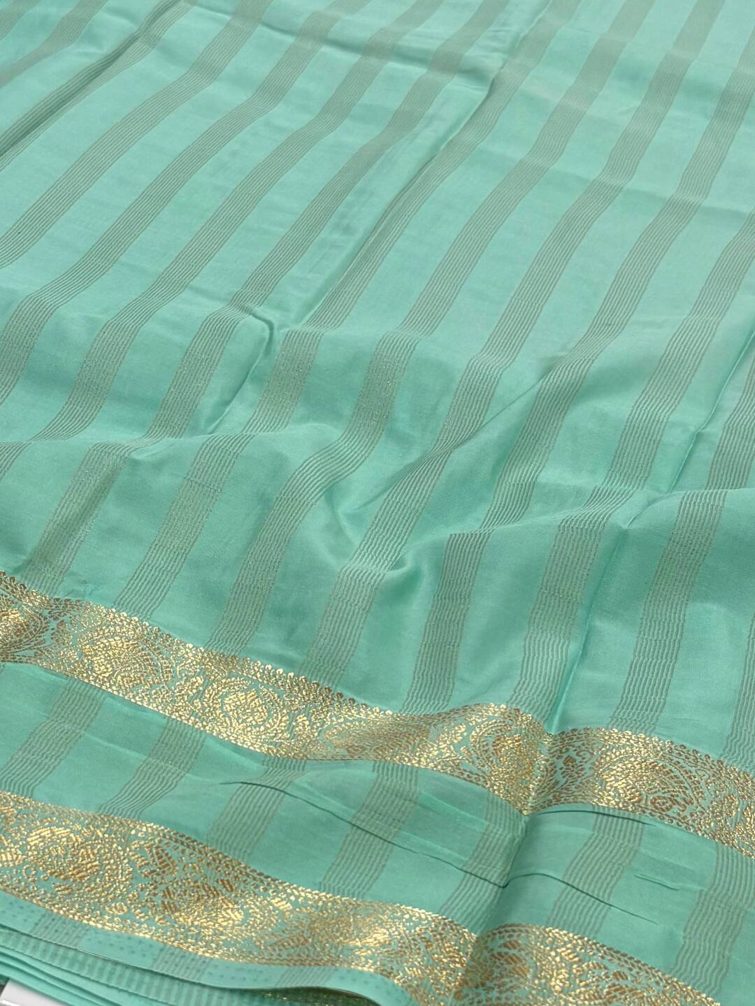Burnt Orange Checked Chiffon Saree