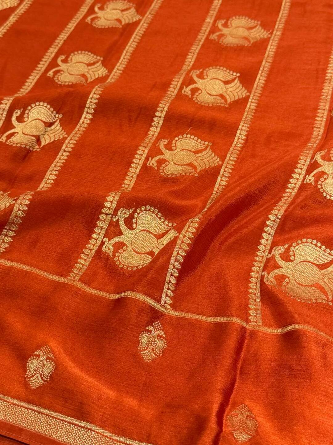 Burnt Orange Chiffon Saree