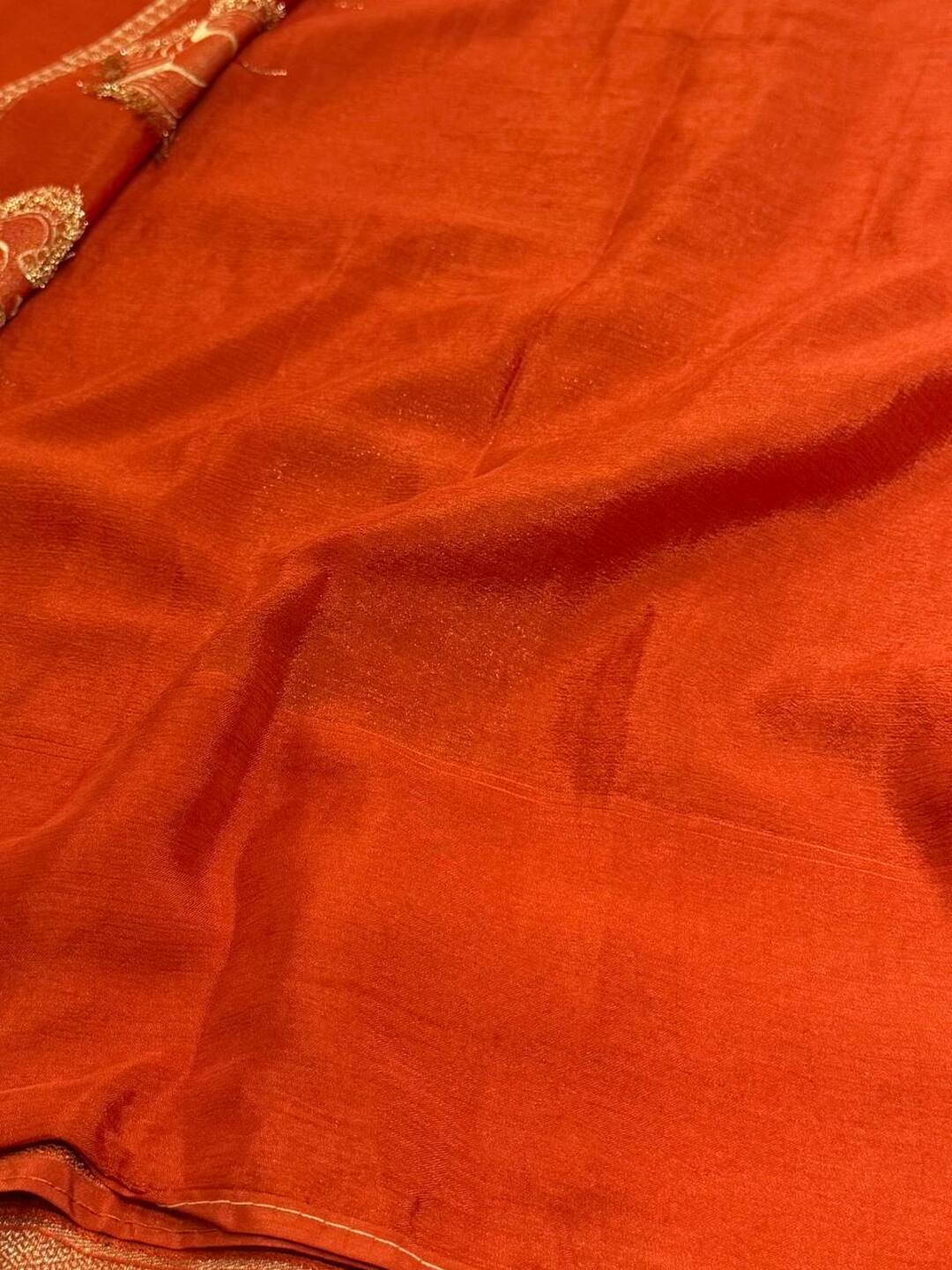 Burnt Orange Chiffon Saree