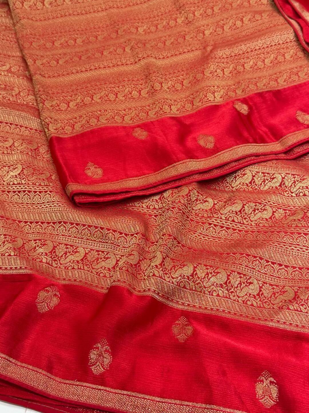 Chili Red Chiffon Saree