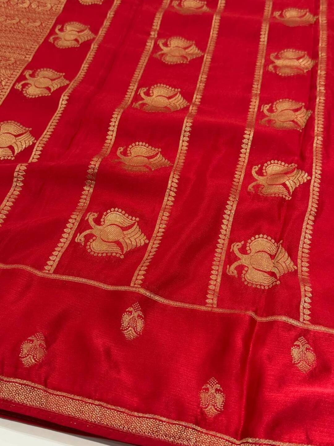 Chili Red Chiffon Saree
