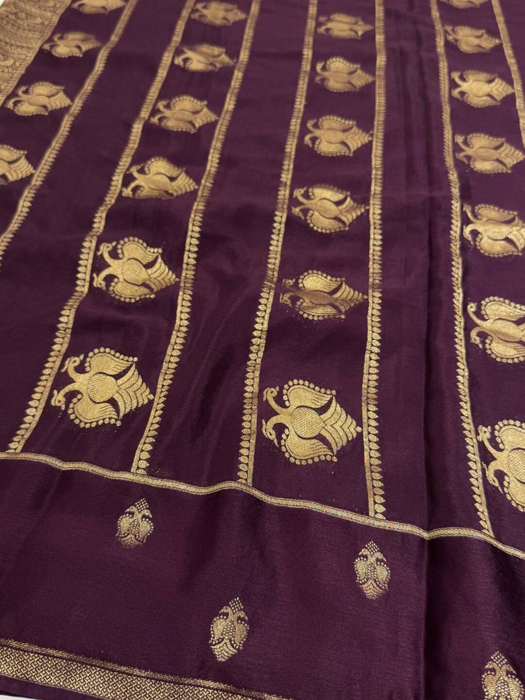 Wine Purple Chiffon Saree