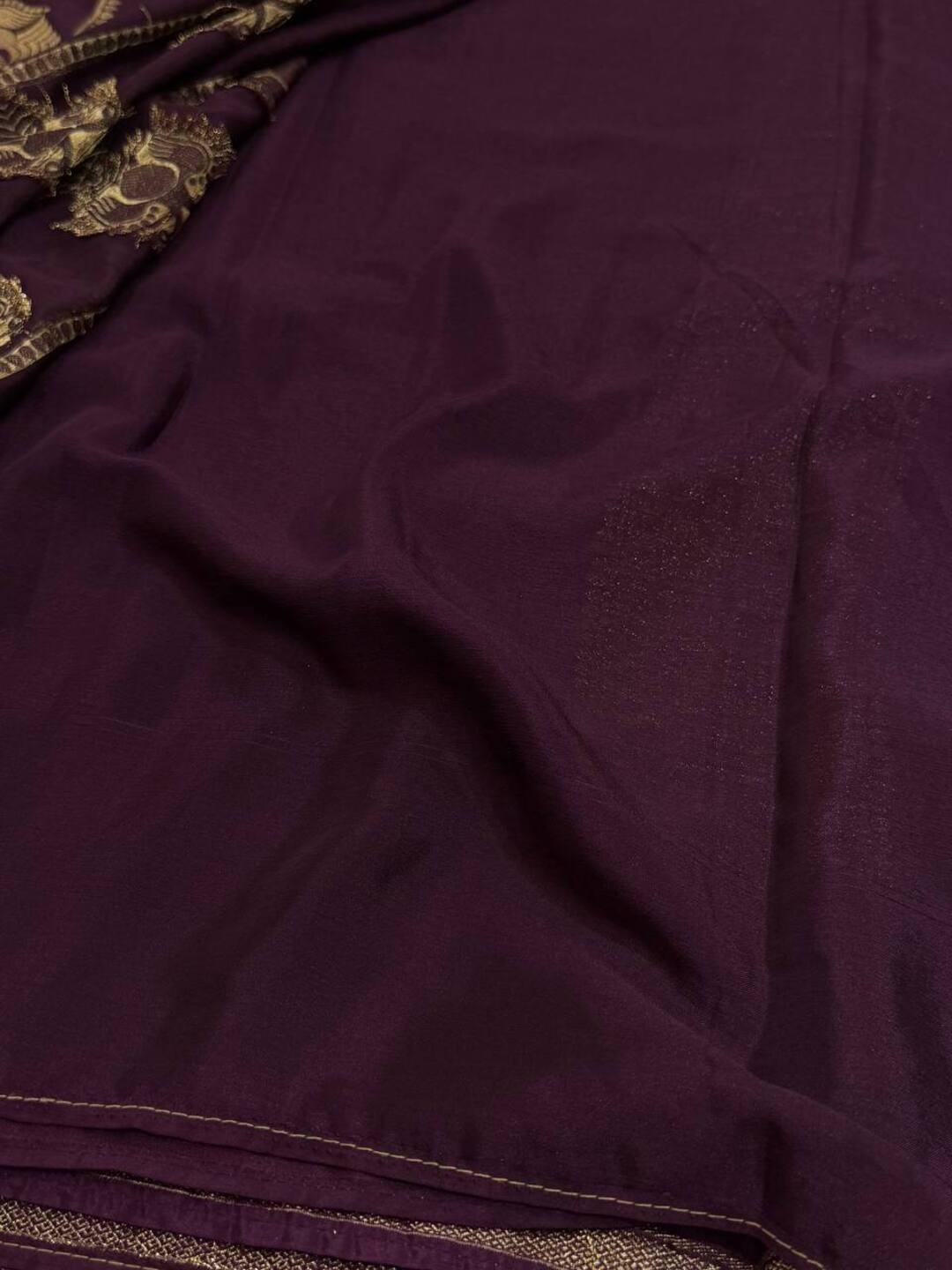 Wine Purple Chiffon Saree