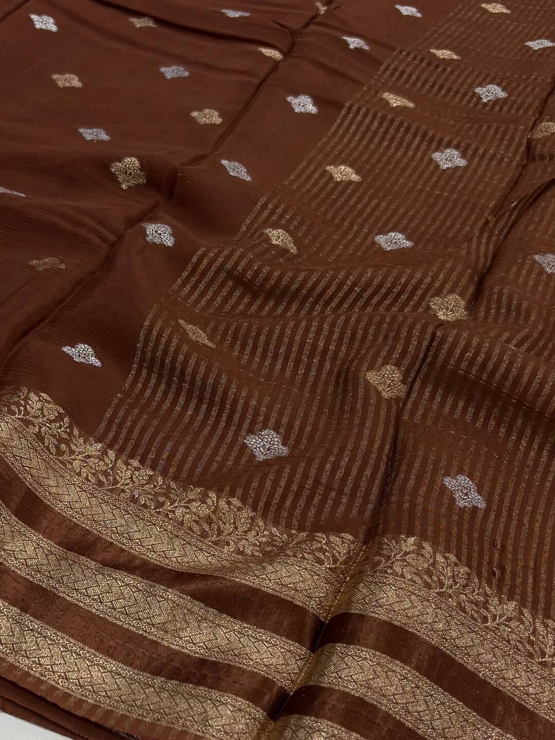 Brown Chiffon Saree