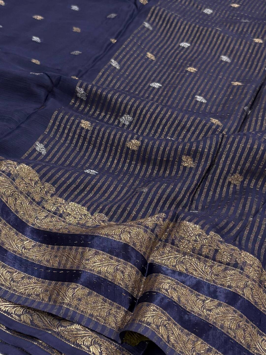Blue Chiffon Saree