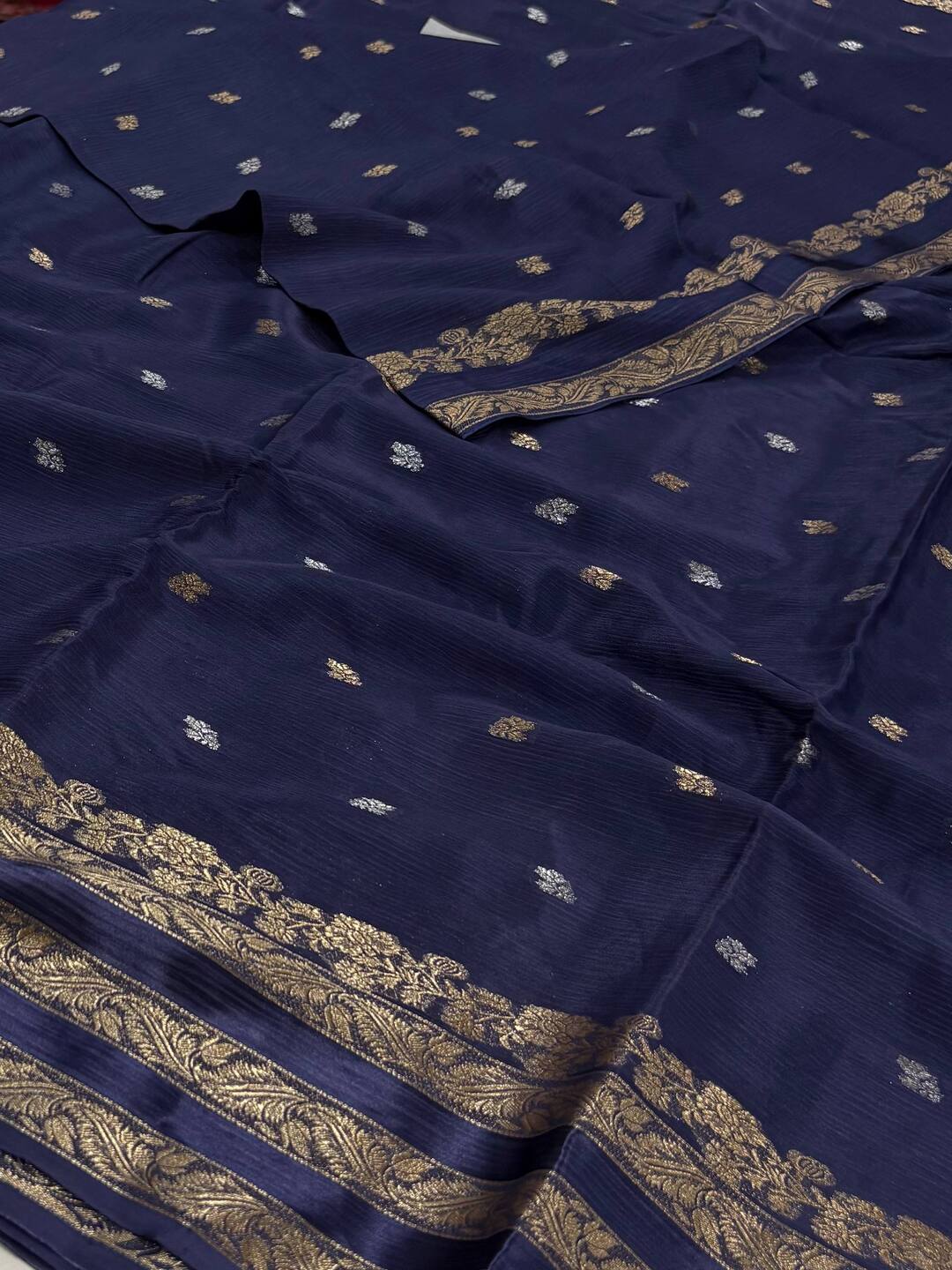 Blue Chiffon Saree