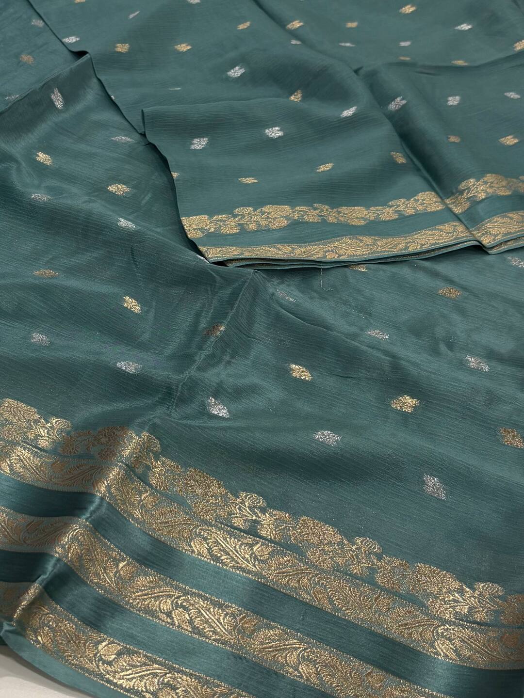 Dusty Blue Chiffon Saree