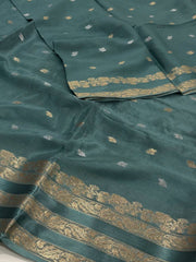 Dusty Blue Chiffon Saree