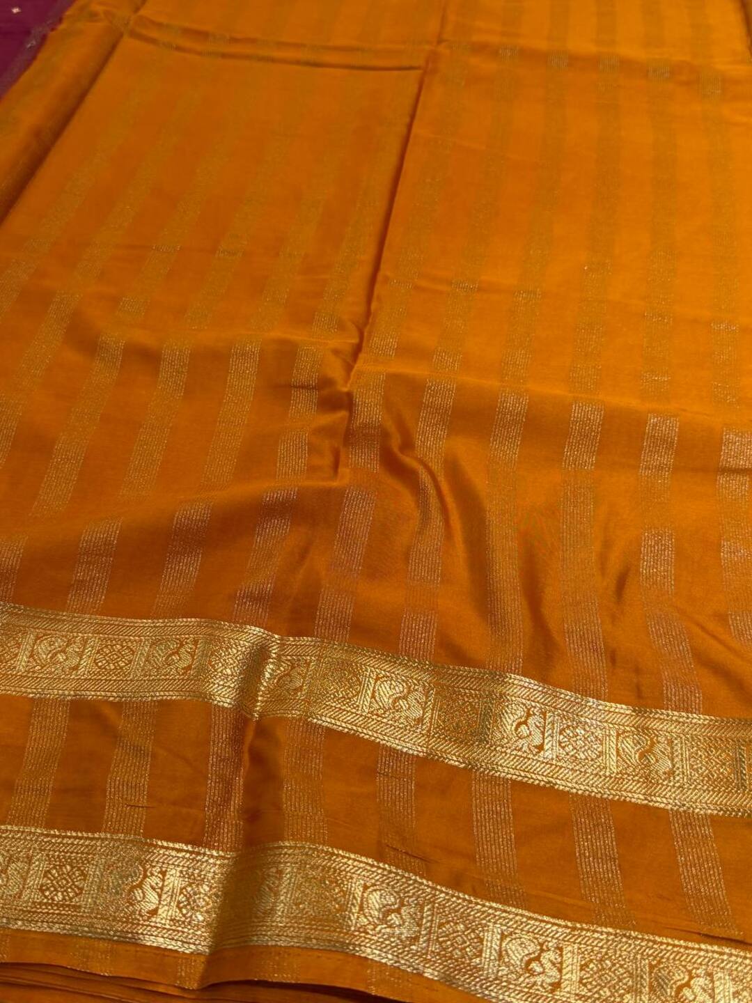 Maroon Semi Mysore Chiffon Saree