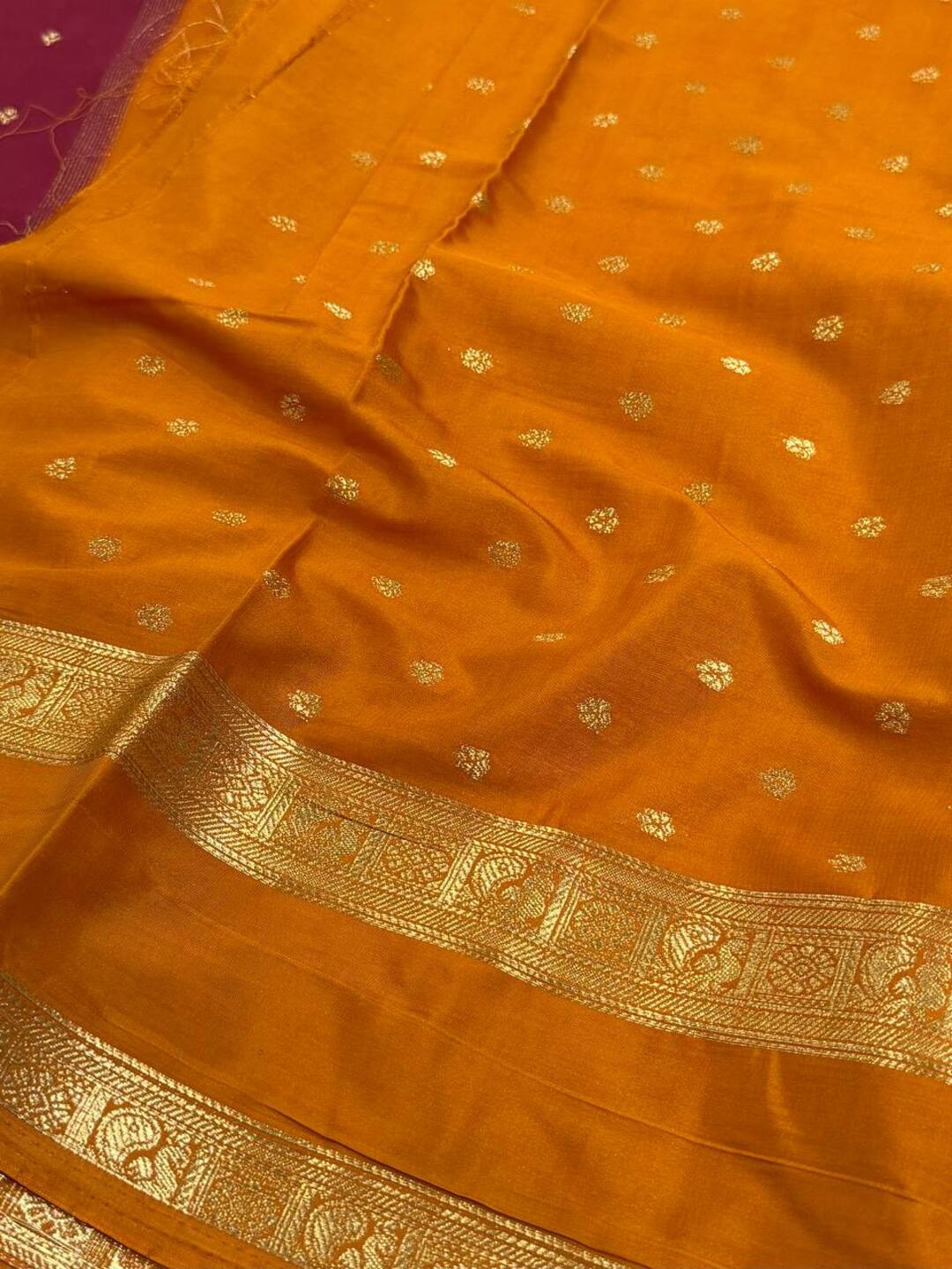 Maroon Semi Mysore Chiffon Saree