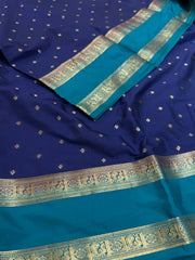 Blue Semi Mysore Chiffon Saree